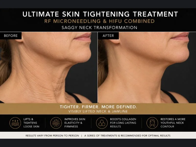 before and after Ultimate skin tightening treatment Rhyl